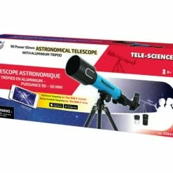 TOYWORLD TELE-SCIENCE 90 POWER 50MM ASTRONOMICAL TELESCOPE WITH ALUMINIUM TRIPOD
