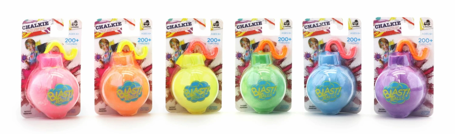TOYWORLD CHALKIE BLAST BALLS ASSORTED STYLES 3 TOYWORLD CHALKIE BLAST BALLS ASSORTED STYLES