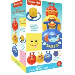 FISHER-PRICE 45CM SUPER BOUNCY BALL WITH PUMP ASSORTED STYLES