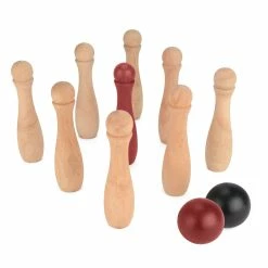 TOYWORLD GARDEN GAMES WOODEN SKITTLES