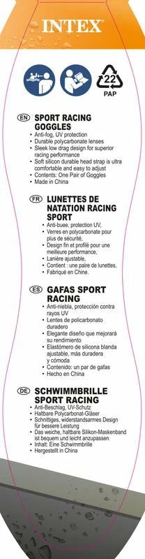 INTEX SILICONE SPORT RACING GOGGLES ASSORTED STYLES - Image 5