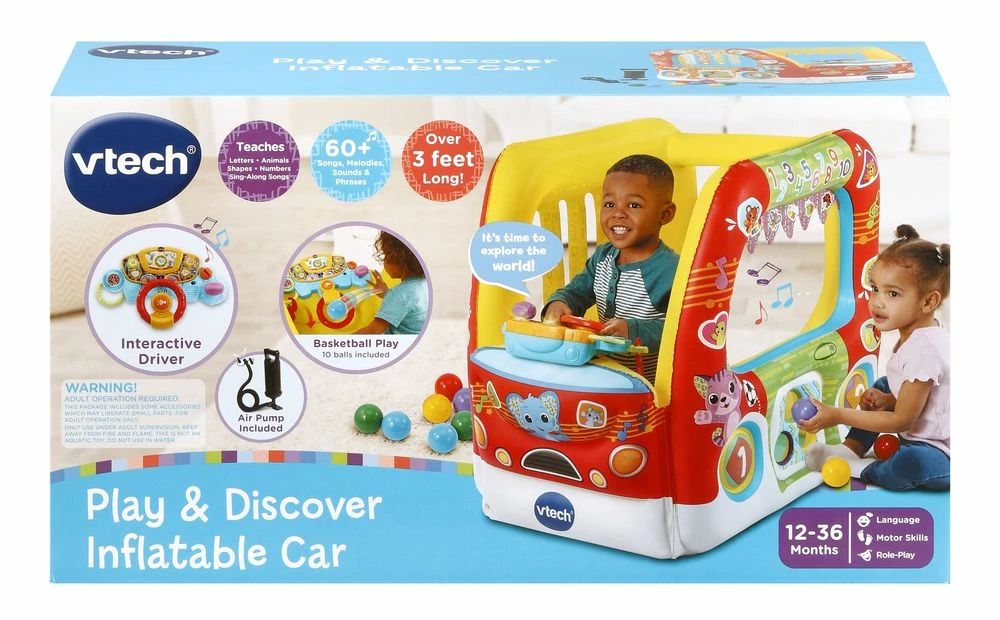 VTECH PLAY & DISCOVER INFLATABLE CAR 3 VTECH PLAY & DISCOVER INFLATABLE CAR