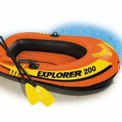 INTEX EXPLORER 2 PERSON BOAT WITH OARS & PUMP
